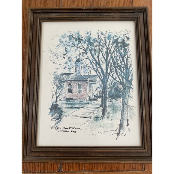Vintage Old Courthouse - Williamsburg, John Haymson - Framed Print Picture - Picture 1 of 14